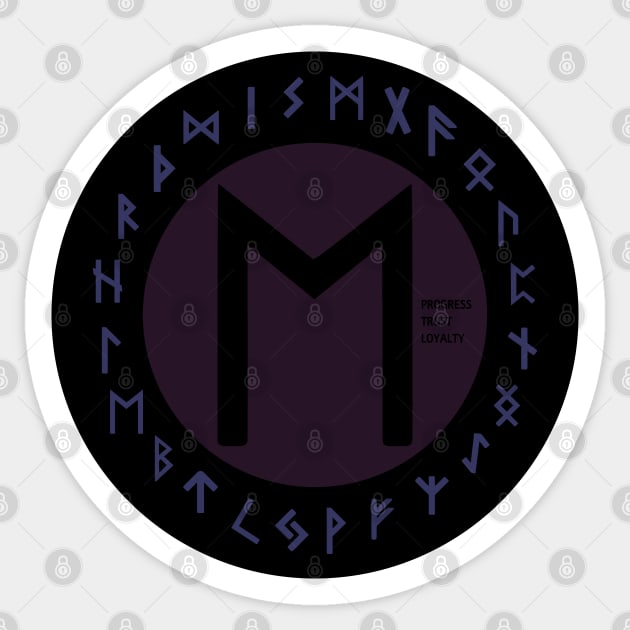 Purple Ehwaz Elder Futhark Rune | Viking | Pagan Symbol Sticker by DepicSpirit